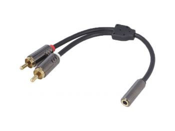 Universal 3.5mm Uros - 2 x RCA Uros adapteri kaapeli