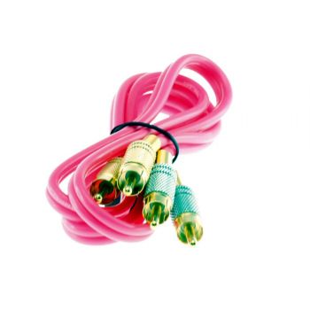 Pinkki RCA parikaapeli 1m 2 x RCA uros – 2 x RCA uros