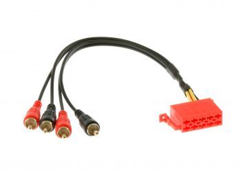 MDS 10 pinninen ISO – 4 x RCA uros Aux Adapteri